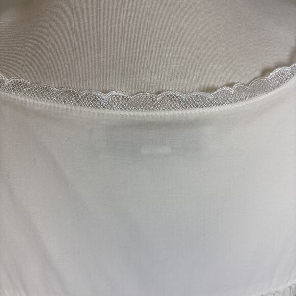 Vintage Eileen Wet Cotton Lawn Lace Nightgown White Sleeveless Ballet Length - Picture 4 of 16